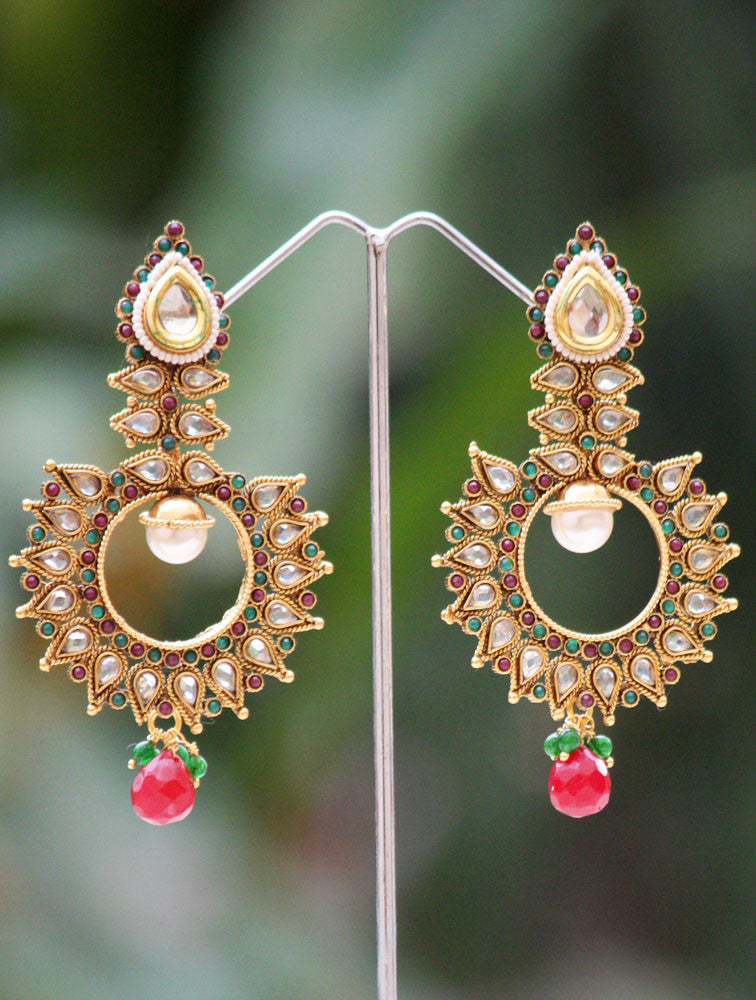 Polki kundan store earrings