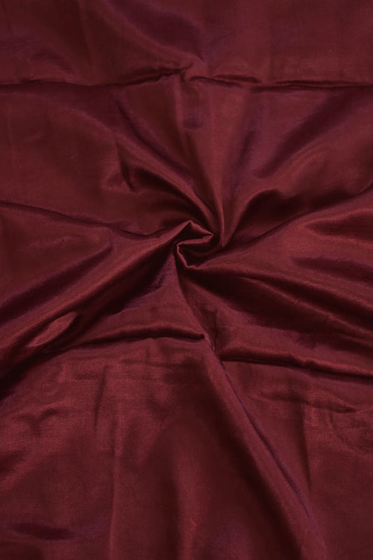 Plain Mashru Fabric - Maroon - 2.5 mtrs & 3 mtr option