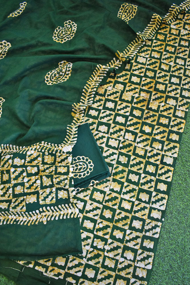 Beautiful Batik Cotton Unstitched suit fabric