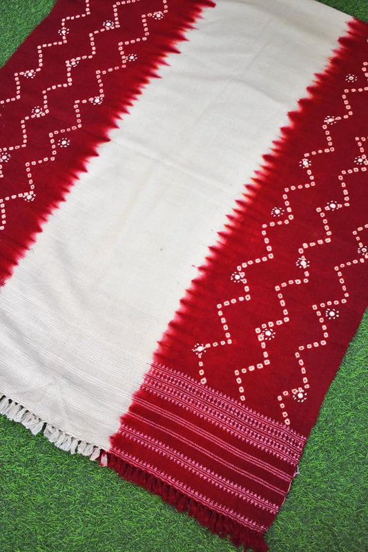 Kutch Handwoven Mirror Work Bandhani Pure Wool Shawl