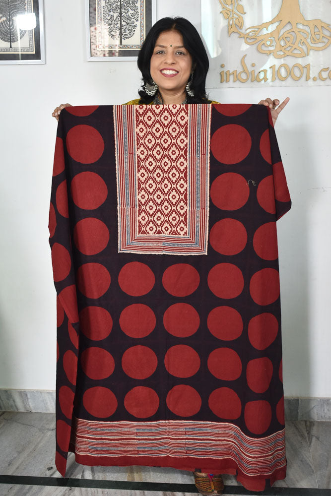 Designer Ajrakh kurta fabrics - 2.5 mtrs