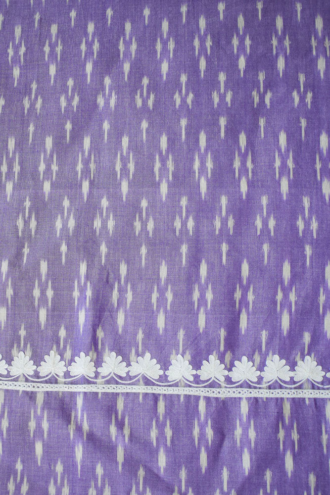 HandWoven Mercerized ikkat cotton fabric with embroidery