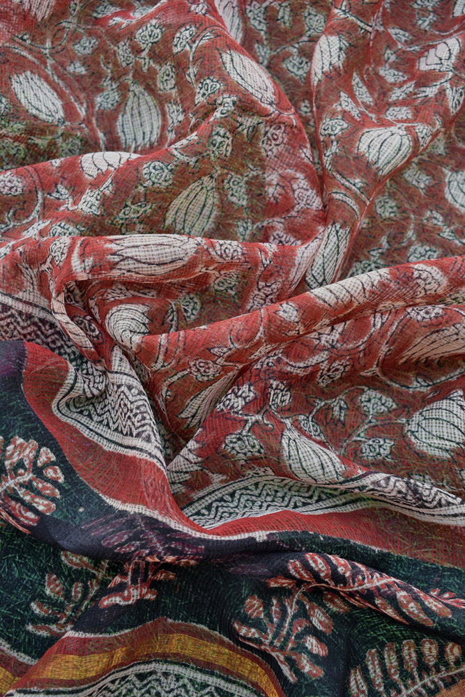 Hand Block Printed Kota Cotton Dupatta