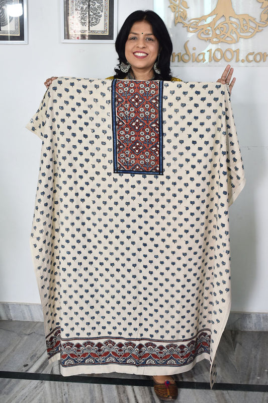 Designer Ajrakh cotton kurta fabrics - 2.5 mtrs