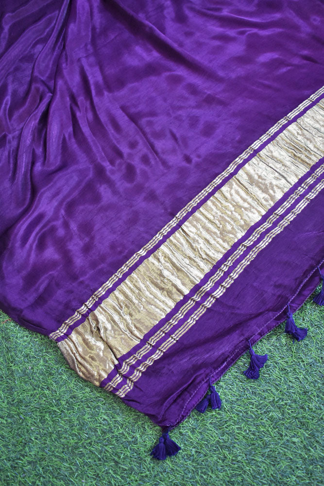 Beautiful Plain Modal Silk dupatta with Tissue Lagdi patta palla