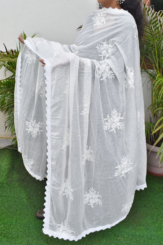 Beautiful Soft Cotton Dupatta with embroidery