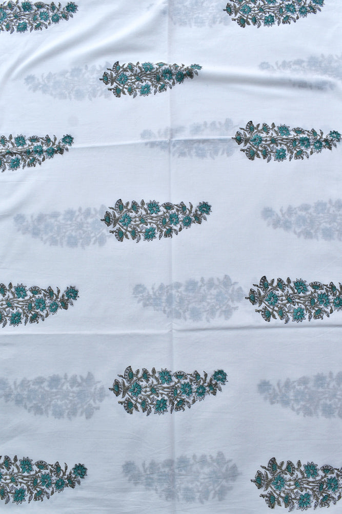 Beautiful Hand Block Printed Running Cotton Fabric ( 2.5 mtrs cut)