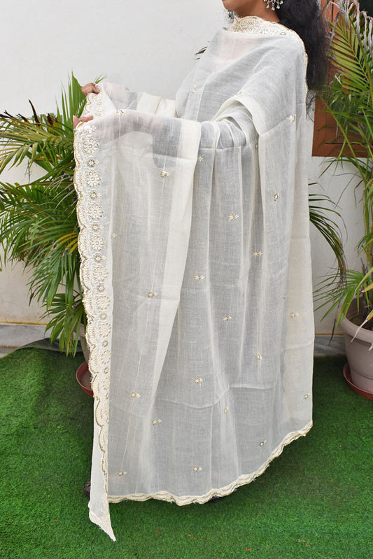 Beautiful Soft Cotton Dupatta with embroidery