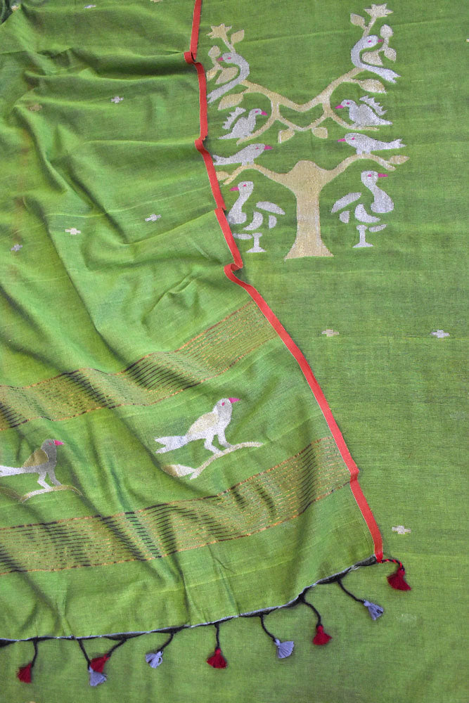 Kalakriti : Beautiful Hand Woven Soft Cotton Needle Jamdani Kurta Fabric & Dupatta set