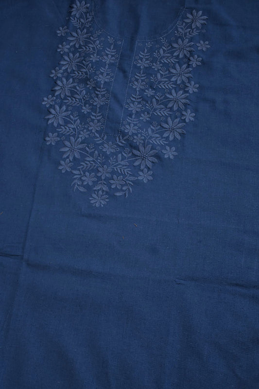 Elegant Cotton Kurta fabric with Embroidery - 2.6 - 2.7 mtrs