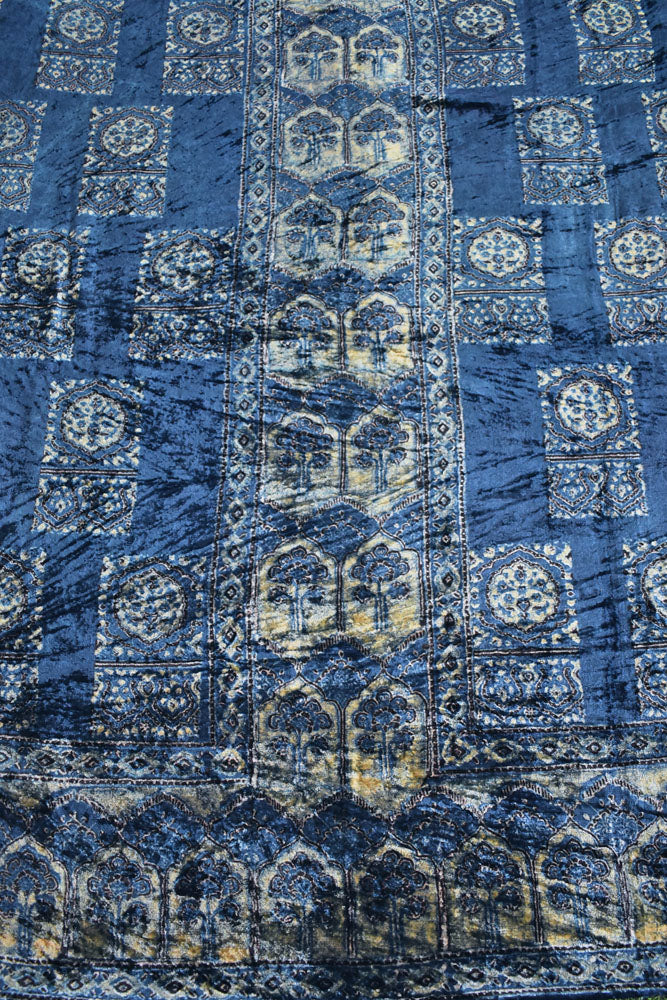 Ajrakh Velvet kurta fabric