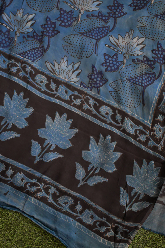 Elegant Modal Silk Vanaspathi Ajrakh Block Print Dupatta