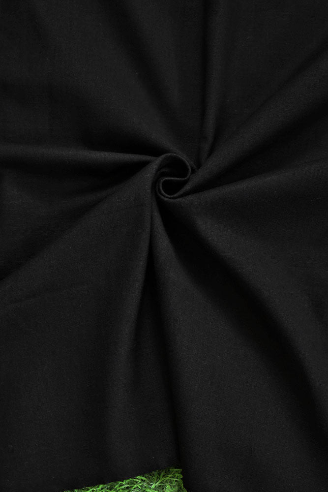 Handwoven cotton fabric - Black color