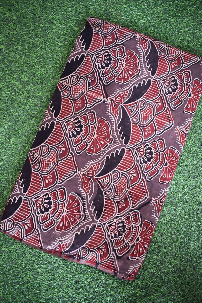 Ajrakh Hand Block Printed Cotton Fabric - 2.5 & 3 mtr option