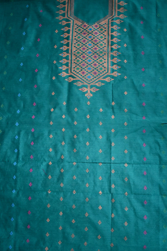 Festive Cotton Silk Jamdani Kurta Fabric ( 2.5 mtrs)