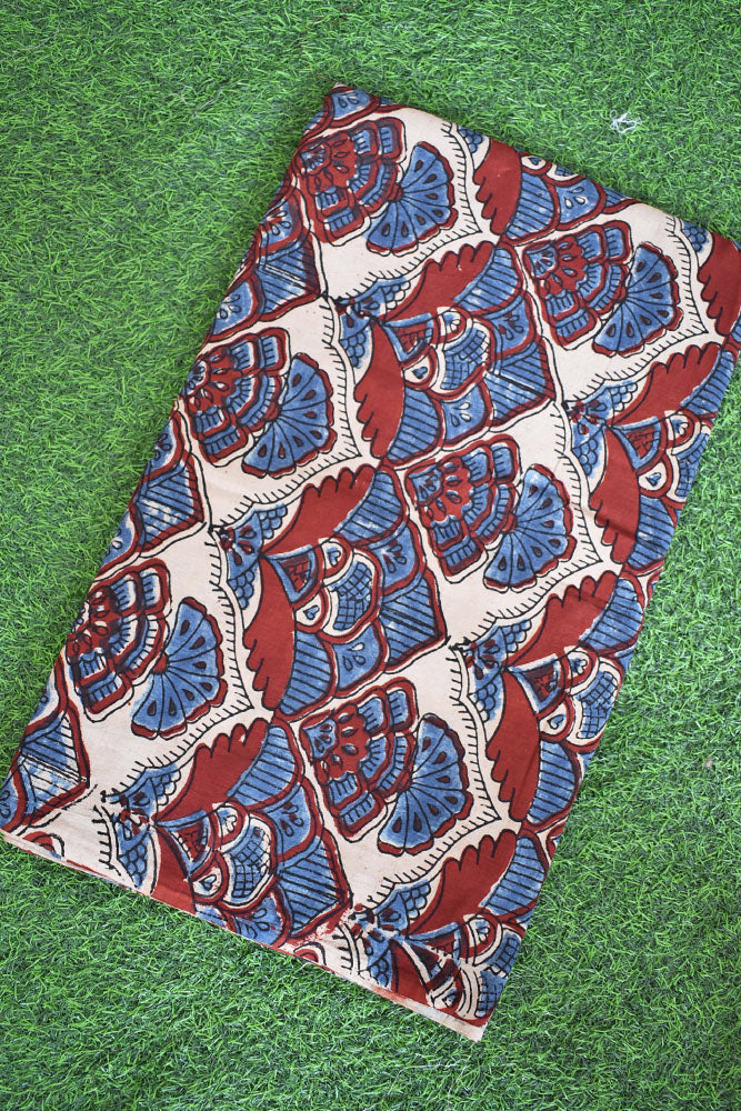 Ajrakh Hand Block Printed Cotton Fabric - 2.5 & 3 mtr option