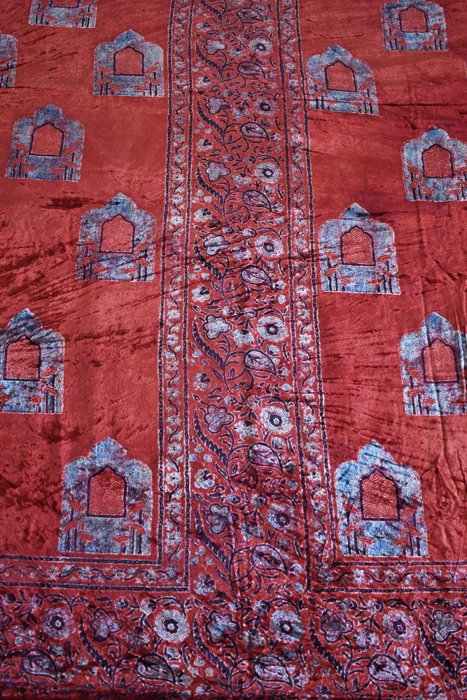 Ajrakh Velvet kurta fabric