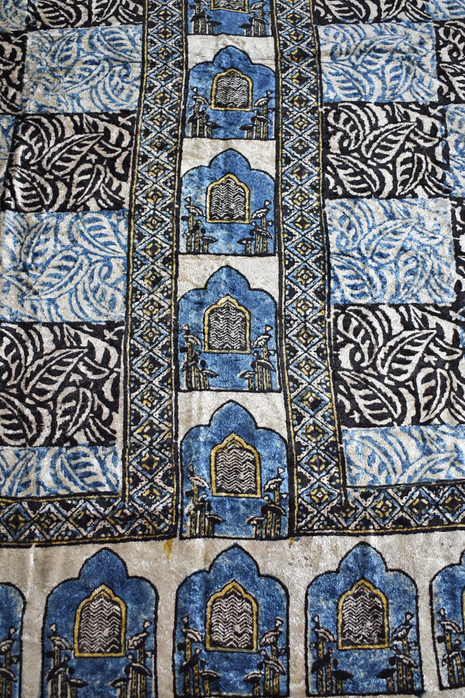 Ajrakh Velvet kurta fabric