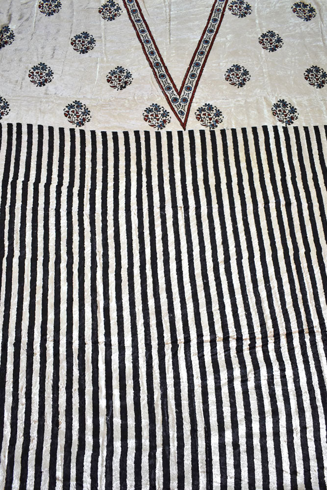 Ajrakh Velvet kurta fabric