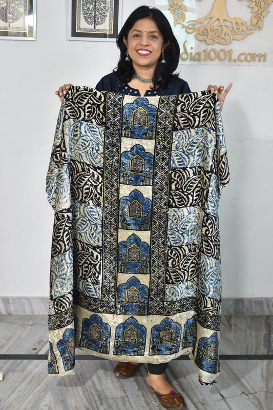 Ajrakh Velvet kurta fabric