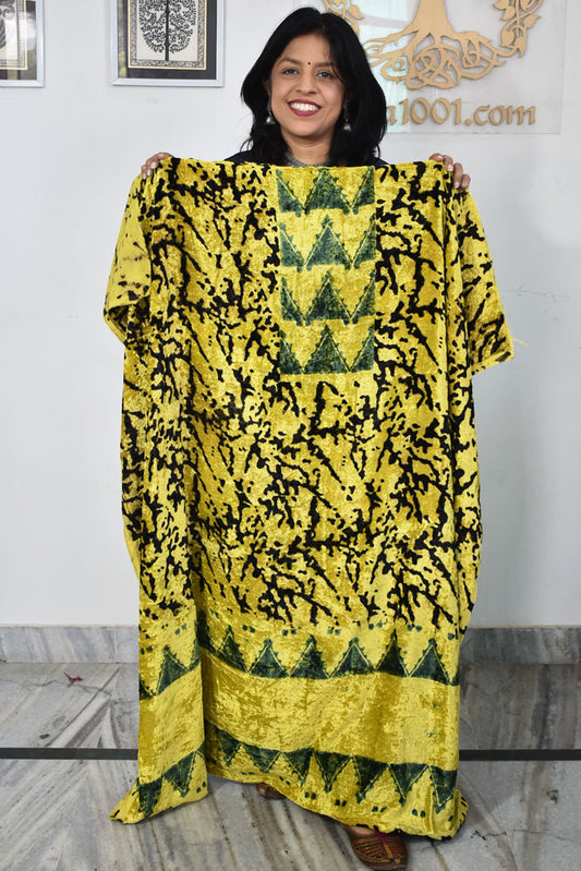 Ajrakh Velvet kurta fabric