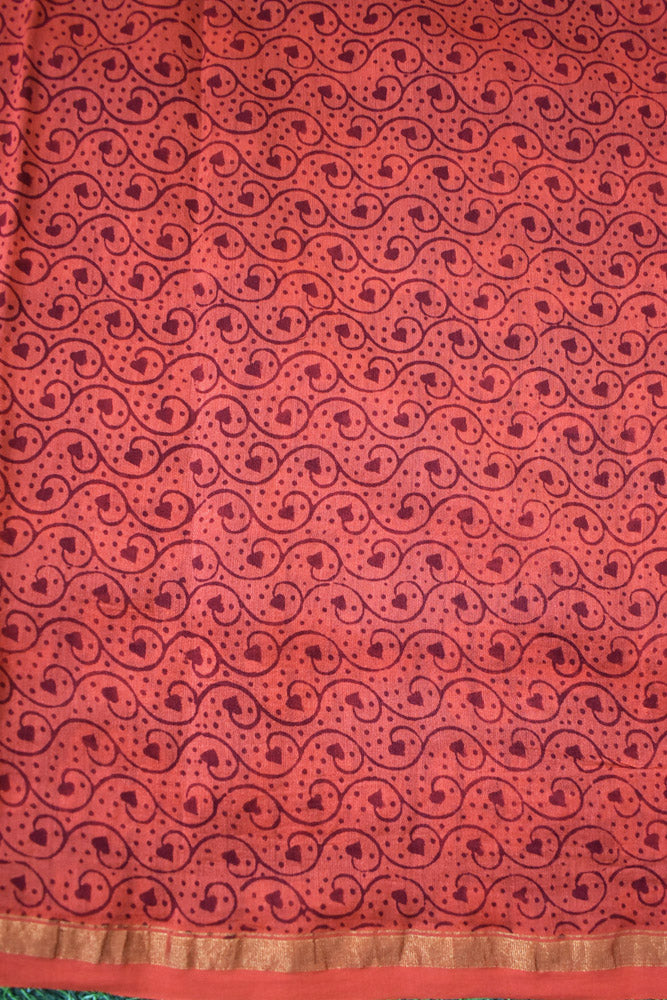 Classic Bagh Hand Block Printed unstitched 3 pcs Chanderi suit fabric