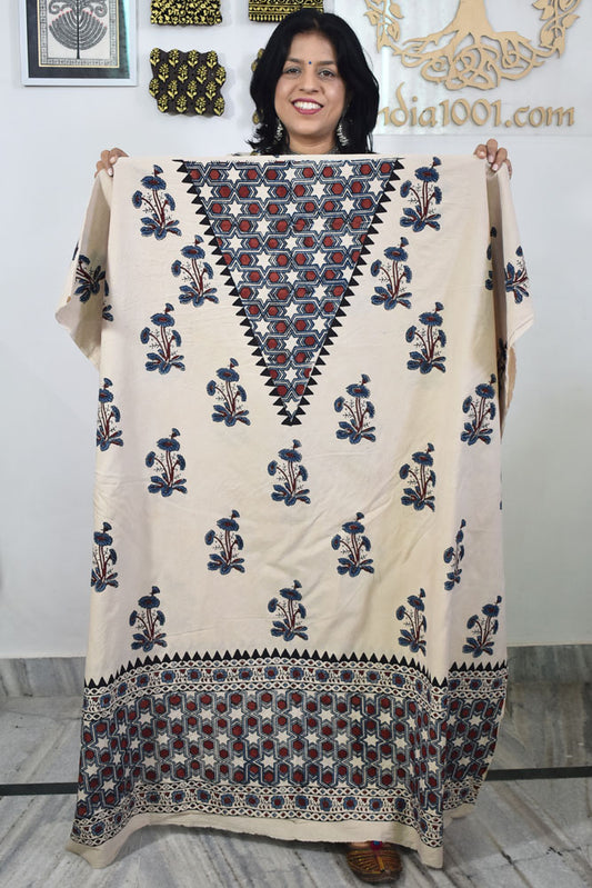 Designer Ajrakh cotton kurta fabrics - 2.5 mtrs