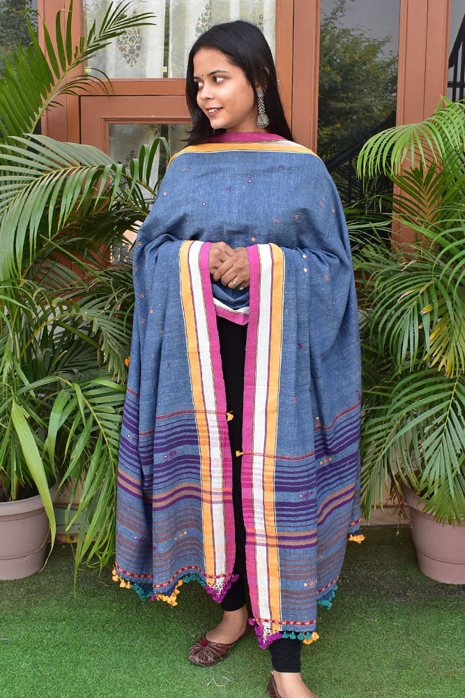 Burnt Orange Pure Kala Cotton Handwoven Bhujodi Saree – Khinkhwab