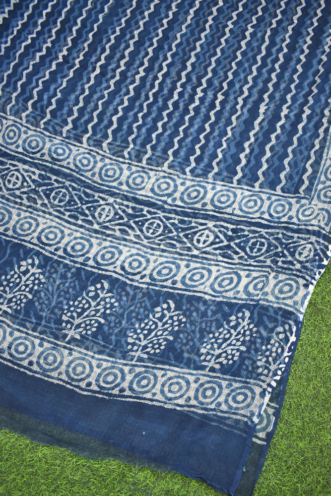 Hand Block Printed Kota Doria Cotton Dupatta