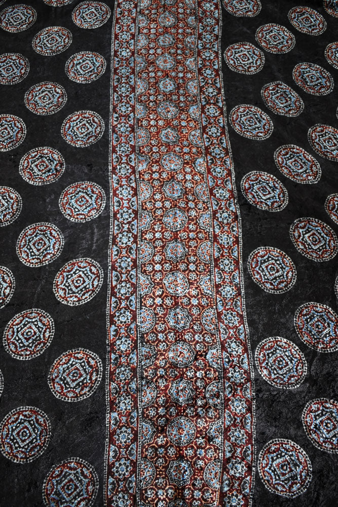 Ajrakh Velvet kurta fabric