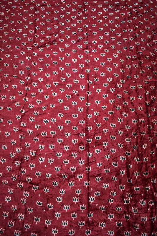 Ajrakh Velvet kurta fabric