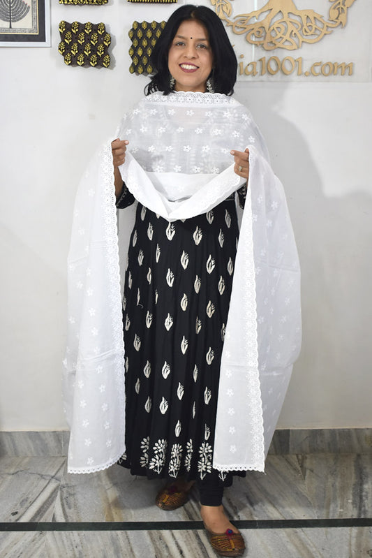 Gorgeous Self Embroidered Cotton Dupatta