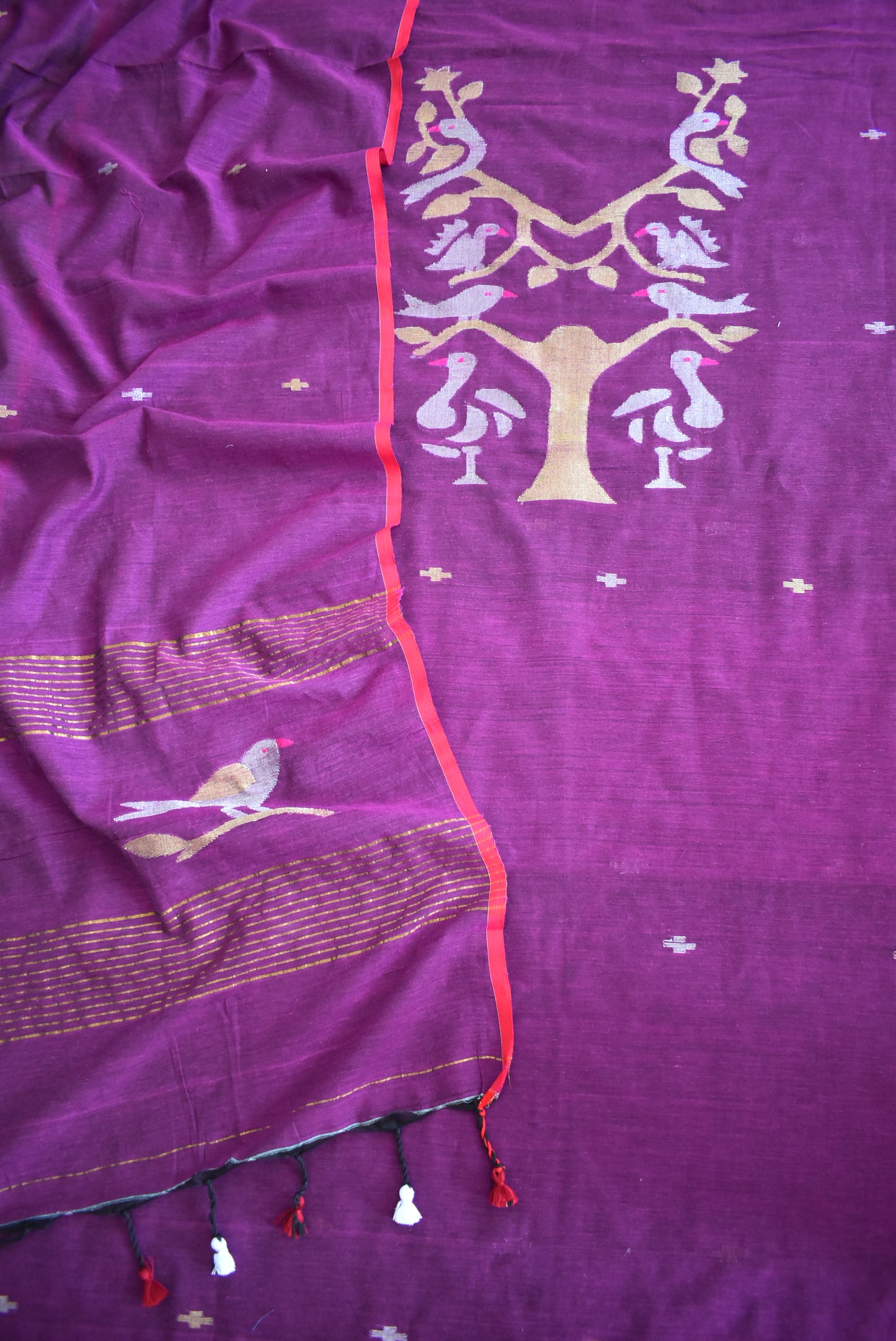 Kalakriti : Beautiful Hand Woven Soft Cotton Needle Jamdani Kurta Fabric & Dupatta set