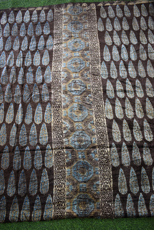 Ajrakh Velvet kurta fabric