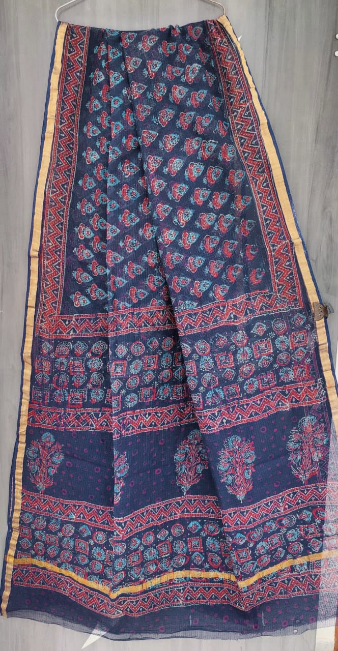 Srikalahasti Pen Kalamkari Tussar Silk Handspun Hand Painted saree –  India1001.com