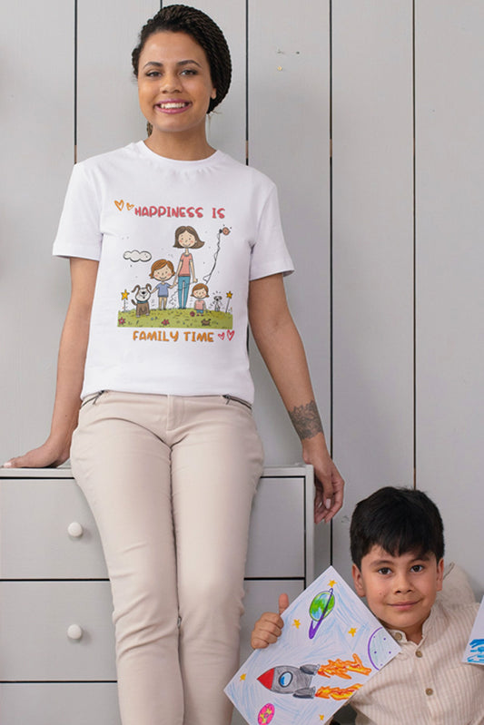 Happiness means family time - Unisex T-shirt