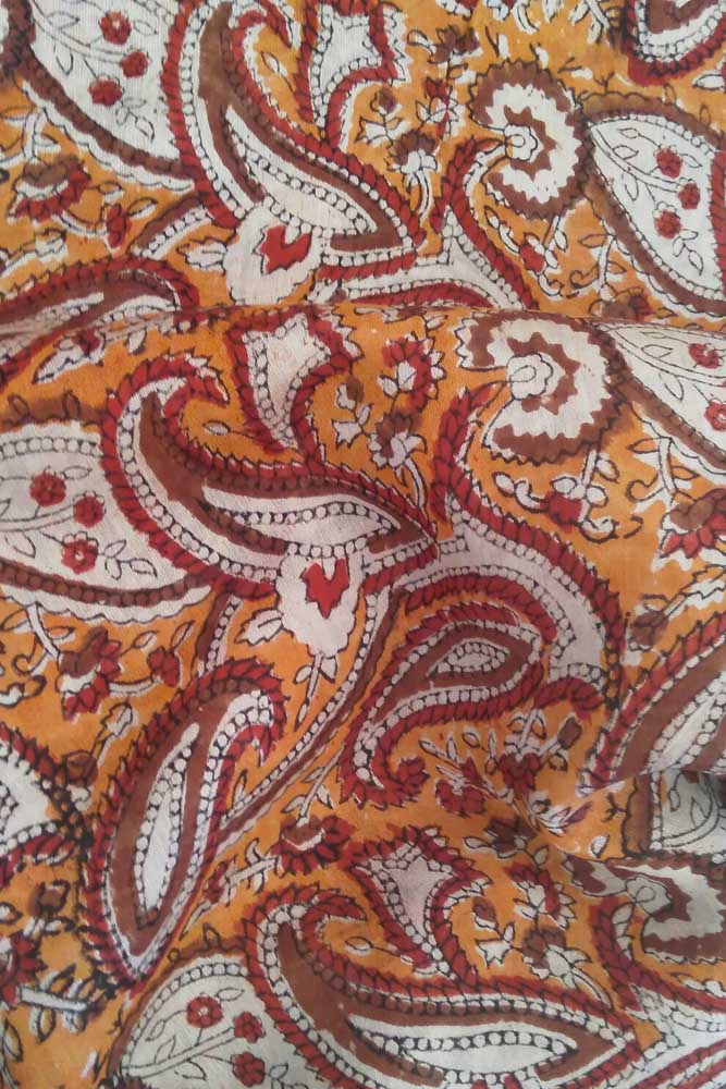 Rapid Hand Block Printed Chanderi Cotton Running Fabric