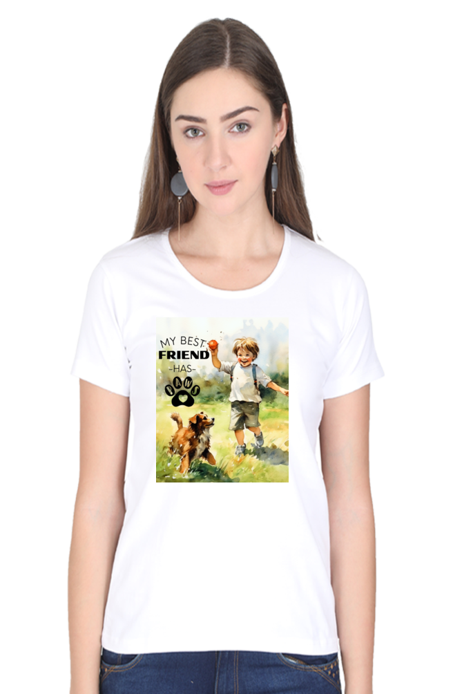 My Best Friend has Paws - Womens T-Shirt