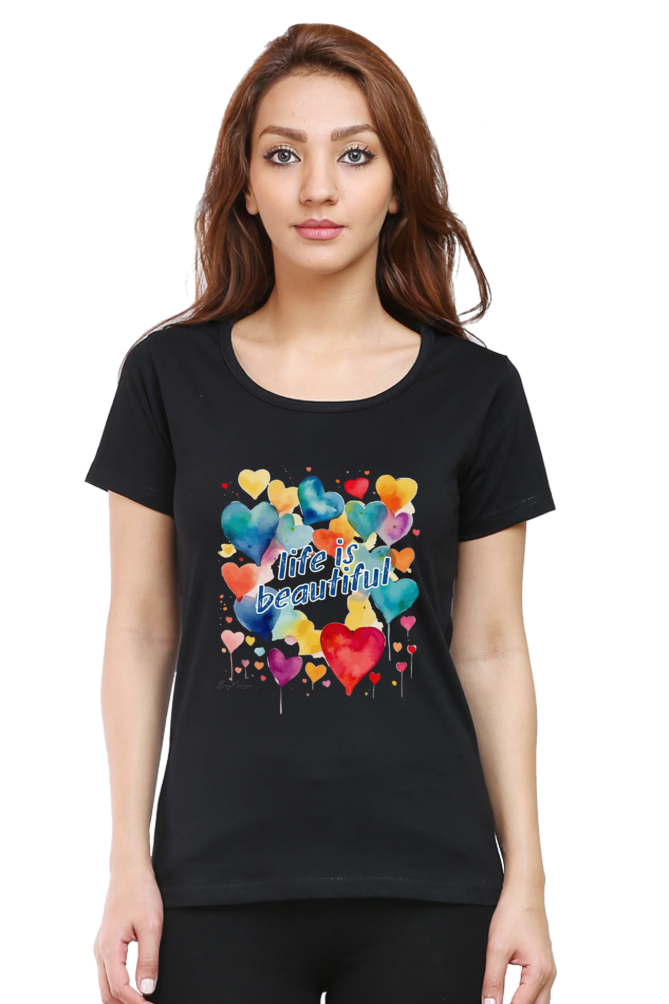 Life is Beautiful - Floral Womens T-Shirt