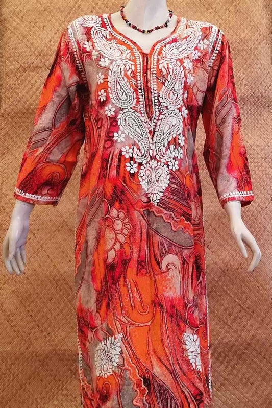 Rayon Kurta with Hand Embroidery