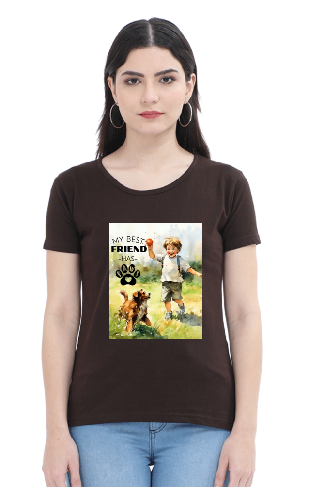 My Best Friend has Paws - Womens T-Shirt