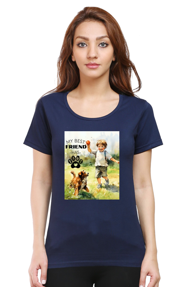 My Best Friend has Paws - Womens T-Shirt