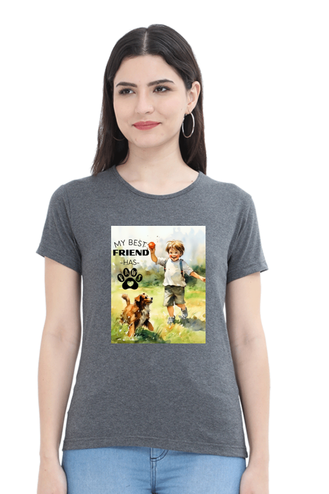 My Best Friend has Paws - Womens T-Shirt