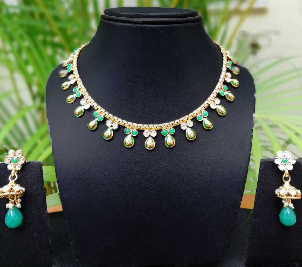 Stunning Polki & Meenakari Necklace Set